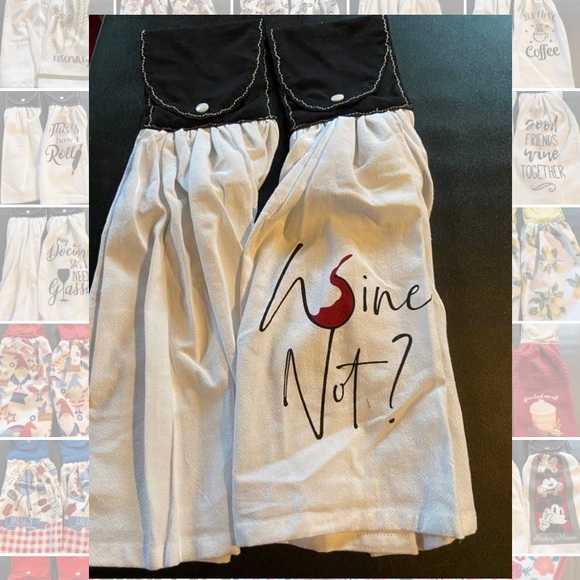 Wine Not Kitchen Hanging Dish Towel, Set of 2 - Picture 1 of 2